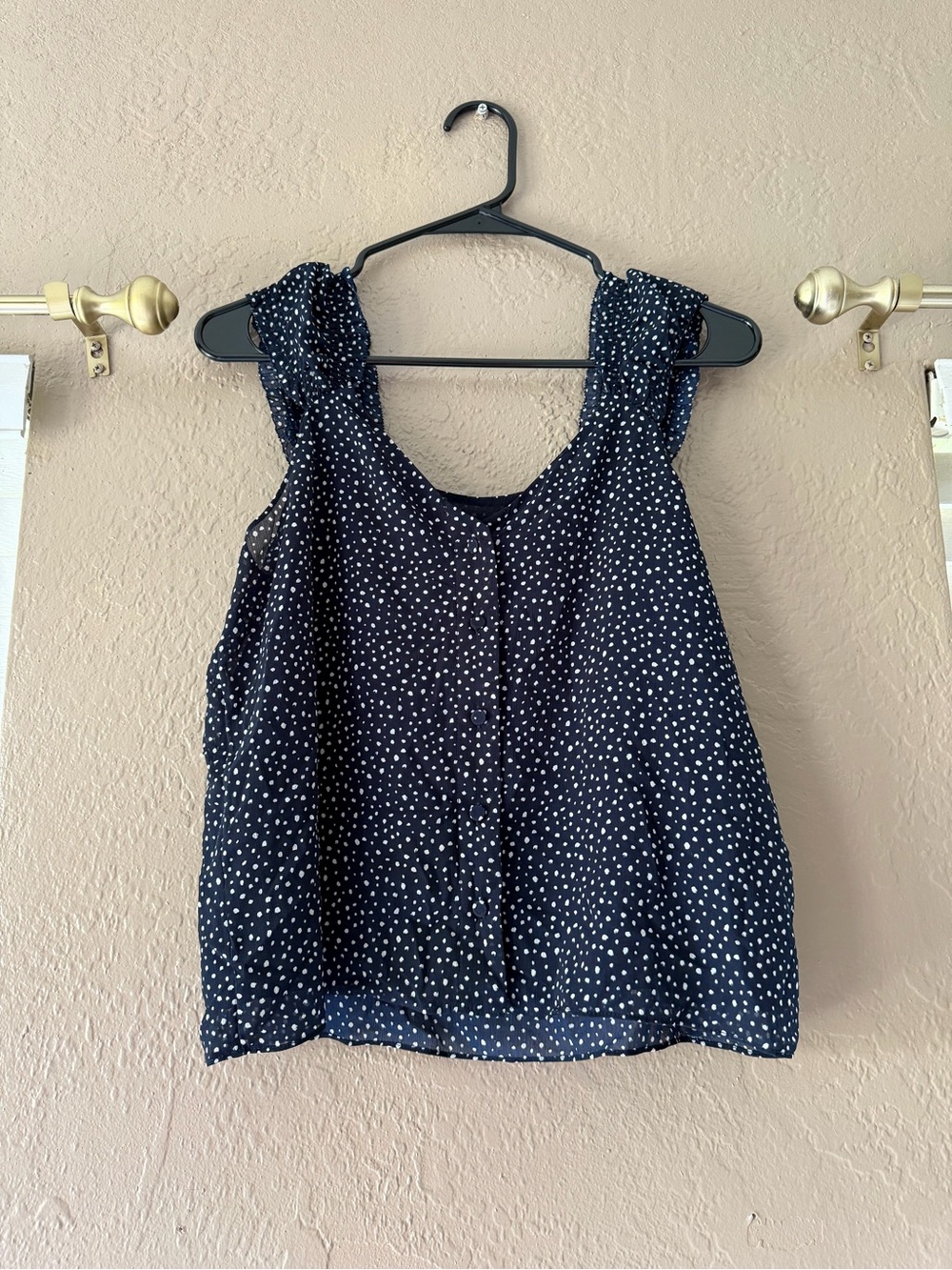 J. Crew Navy Polka Dot Sleeveless Top